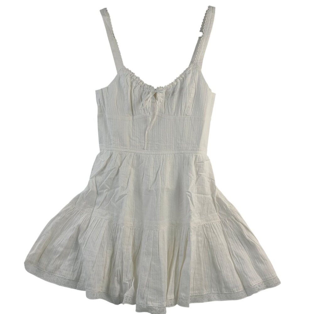 NEW Aeropostale Women's White Tiered Sundress Lace Trim Sz Small